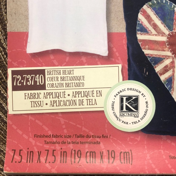 Dimensions British Heart Fabric Applique - Picture 2 of 4